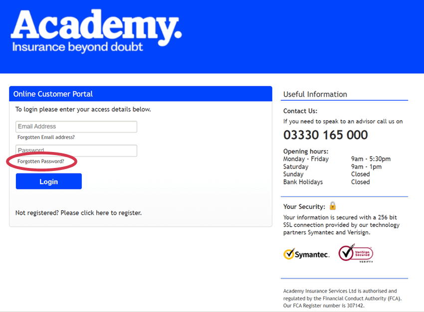How to reset a forgotten password